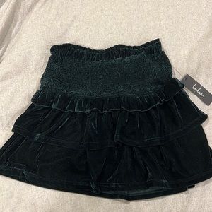 Lulu’s Tiered Velvet Skirt